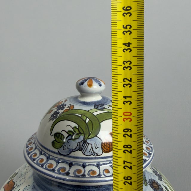 Vintage Majolica Pharmacy Potiche Vase, 1985 For Sale - Image 12 of 13