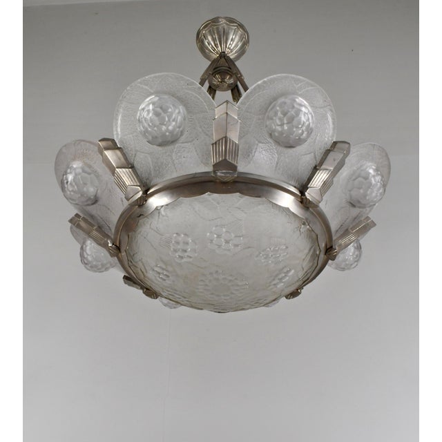 French Art Deco Chandelier by Simonet Freres - 1930 France For Sale - Image 6 of 14