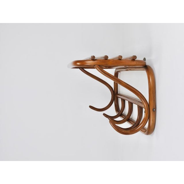 Art Nouveau Secessionist Bentwood Wall Coat Rack from Thonet, Austria, 1900s For Sale - Image 16 of 18