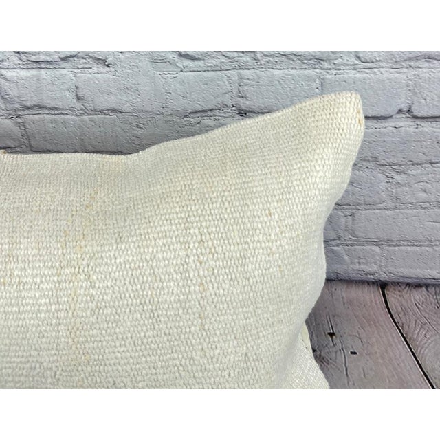 Turkish 16 x 24 Hemp Pillow Turkish Cushion Natural White Pillow Cushion Cover For Sale - Image 3 of 4