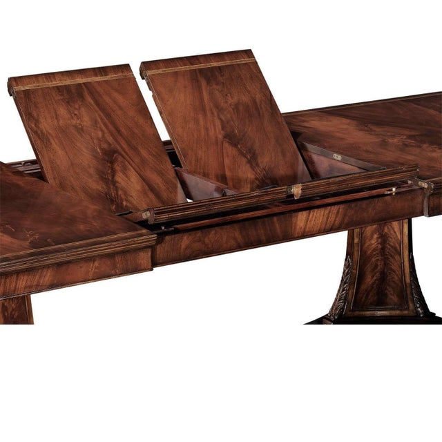 Wood Regency Double Pedestal Dining Table For Sale - Image 7 of 11