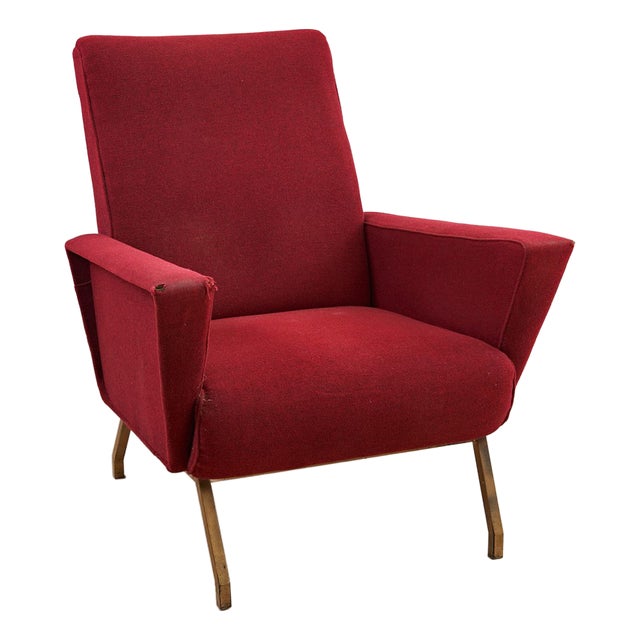 Vintage Red Lounge Chair, 1950s For Sale