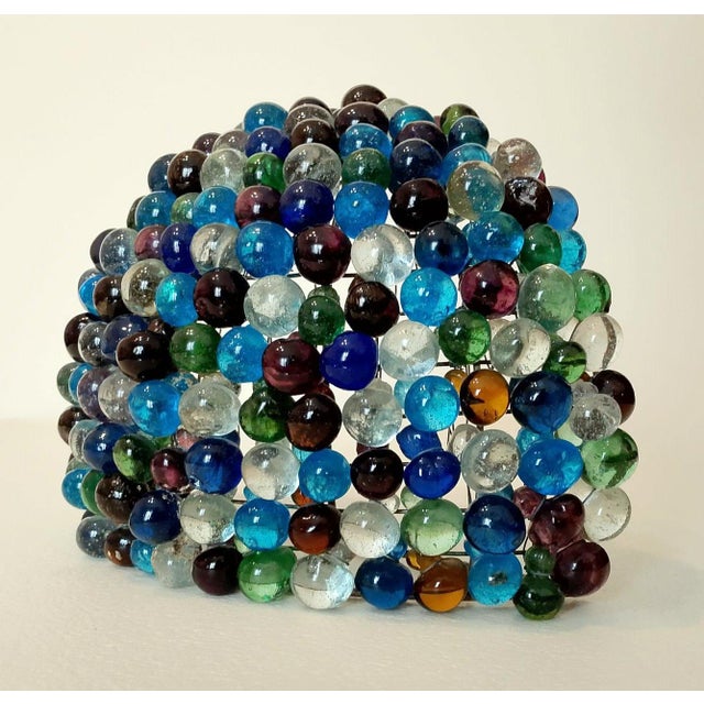 Hand-Crafted Murano Glass and Iron Lamp, 1950s For Sale - Image 11 of 12