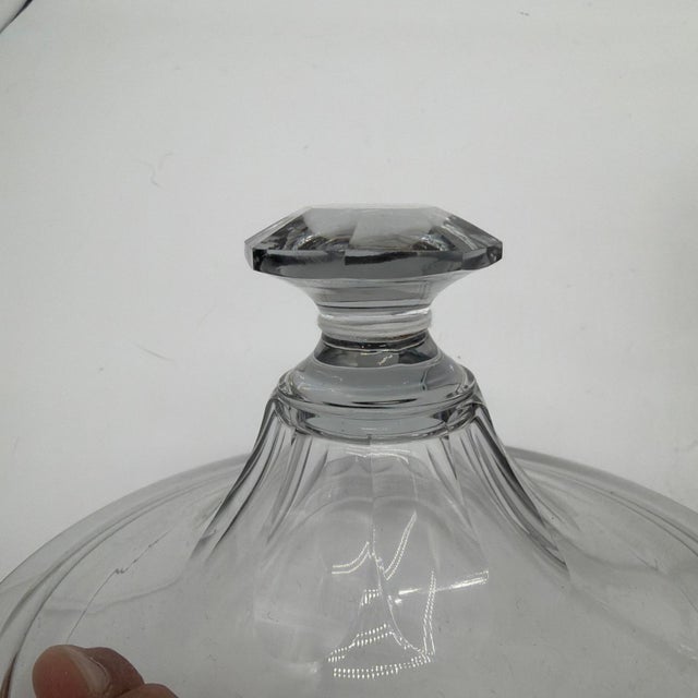 Transparent Antique Blown & Cut Flint Glass Covered Compote, Probably Pittsburgh, Circa 1840s For Sale - Image 8 of 18