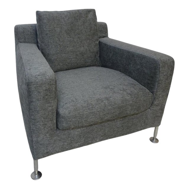 Harry Lounge Chair in Grey Woven Fabric by Antonio Citterio for B&B Italia For Sale