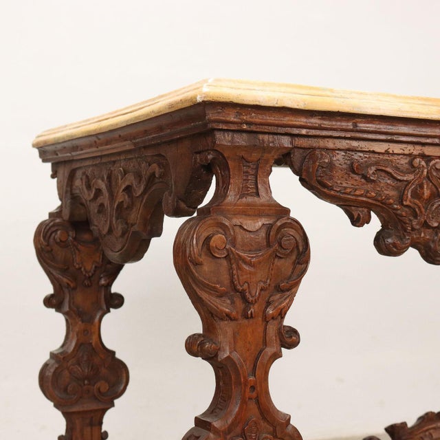 Baroque Console Table in Limewood For Sale - Image 4 of 10