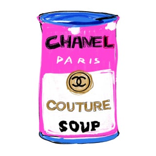 "Chanel Paris Couture Soup" Contemporary Pop Art Fashion Print by Annie Naranian For Sale