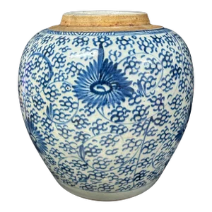 19th Century Chinese Art Porcelain Blue and White Jar