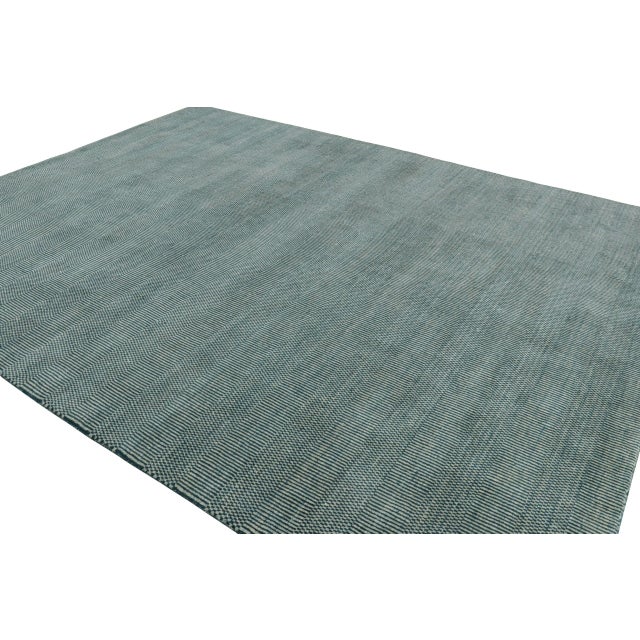 Rug & Kilim Rug & Kilim’s Modern Rug in Cream & Blue, With Stripes and Geometric Patterns For Sale - Image 4 of 8