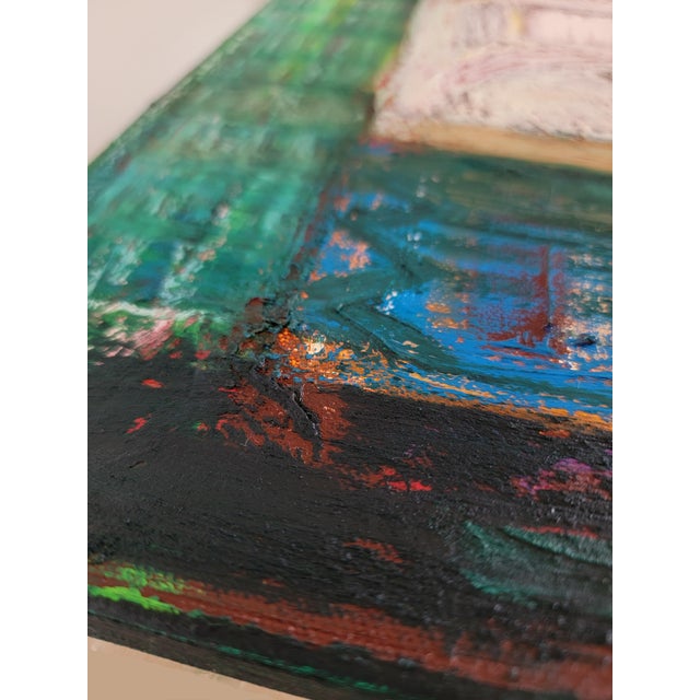 Contemporary Mixed Media Abstract Expressionist Landscape - Oil and Oil Pastel on Canvas by Alexandra Swistak For Sale - Image 3 of 15