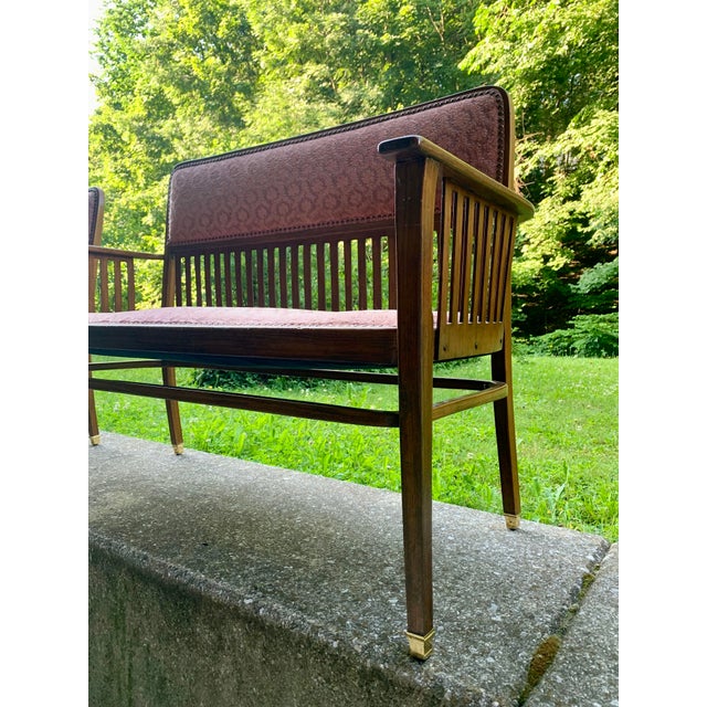 Art Nouveau Vienna Sofa and Armchairs by J.J Kohn for Jacob & Josef Kohn, 1890s, Set of 4 For Sale - Image 10 of 18