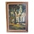 Vintage Mid Century Impasto Oil Painting, Historic House in Autumn, Signed S. Harper, Carved Gold Frame For Sale