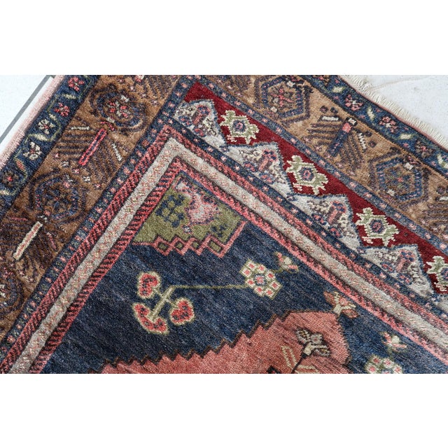 Brown 1970s, Handmade Vintage Turkish Anatolian Rug 3.7' X 5.6' (113cm X 173cm), 1970s For Sale - Image 8 of 11