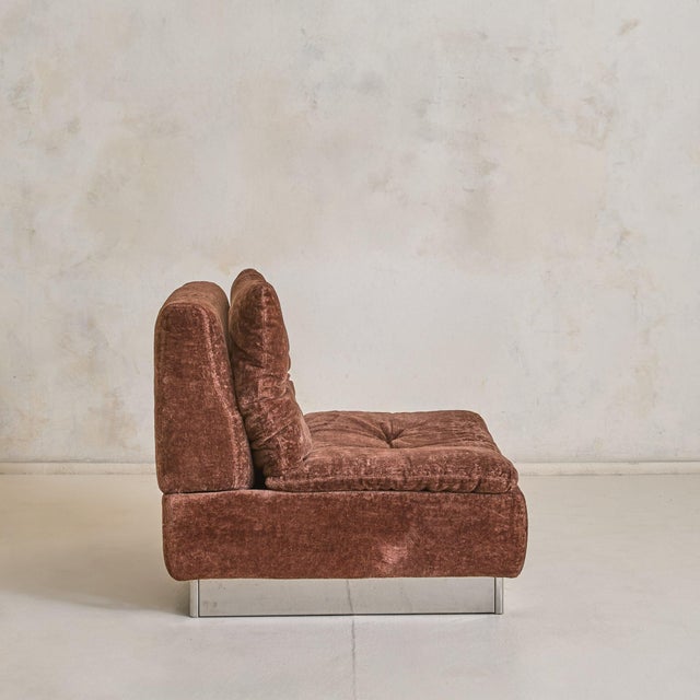 1970s Italian Lounge Chair in Original Chestnut Upholstery, 1970s - 5 Available For Sale - Image 5 of 13
