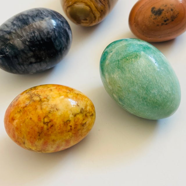 Set of 5 Vintage Stone Eggs For Sale - Image 4 of 7