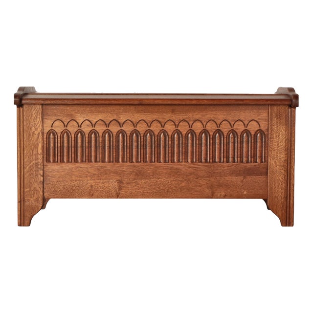 Danish Gothic Style Cabinetmaker Blanket Chest in Oak, 1950s For Sale