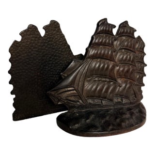 Pair of Cast Bronze Flying Cloud Bookends For Sale