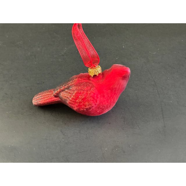Contemporary Red Cardinal Bird Glass Christmas Ornament For Sale - Image 3 of 10