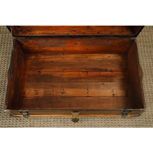 Brown Restored Crouch & Fitzgerald Leather Trunk, C 1920s, Signed For Sale - Image 8 of 18