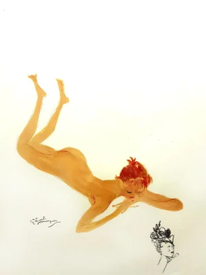 Domergue - Française - Original Signed Lithograph 1956