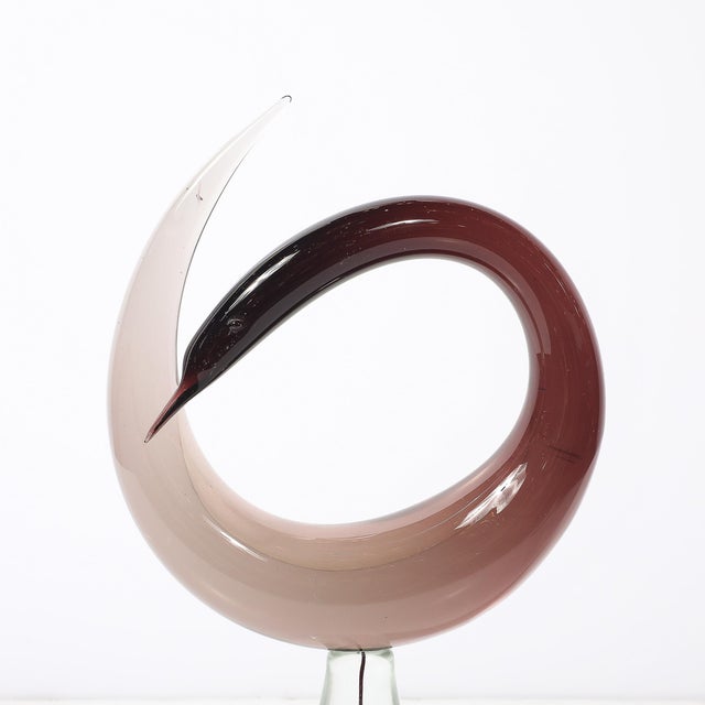 Mid-Century Hand-Blown Spiraled Murano Glass Bird Sculptures Signed Salviati - Set of 2 For Sale - Image 14 of 17