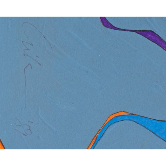 1981 Signed Abstract Mixed Media Painting by Harry Hilson For Sale - Image 4 of 8