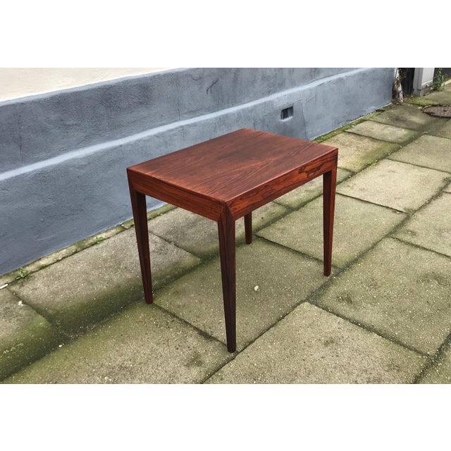 Brown Rosewood Side Table by Severin Hansen for Haslev Møbelsnedkeri, 1960s For Sale - Image 8 of 14