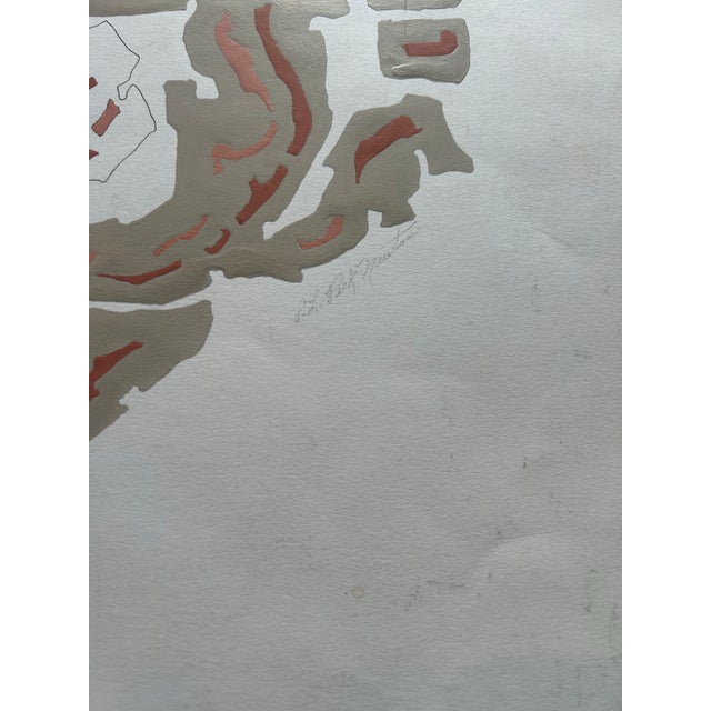 Abstract 1980’s Original Abstract Expressionist Geometric Painting / Drawing For Sale - Image 3 of 7