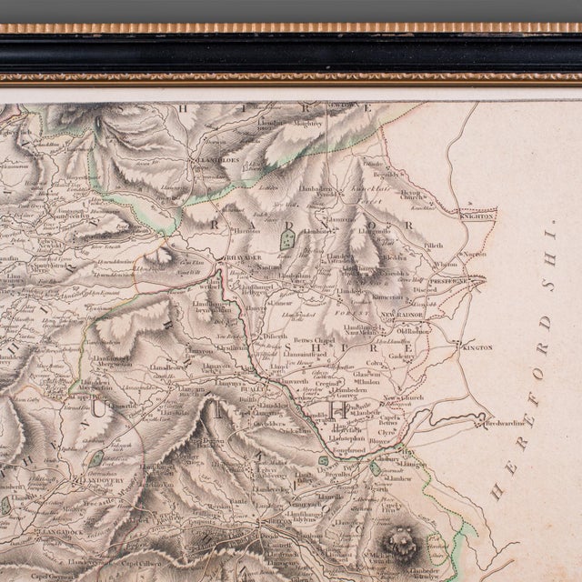 Glass Antique Region Map, South Wales, English, John Cary, Framed, Atlas, Georgian For Sale - Image 7 of 12