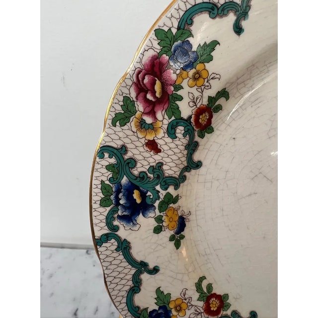 Late 19th Century Vintage Royal Cauldon Floral Dinner Plate Set (6 Plates) - Stamped/Made in England For Sale - Image 5 of 7