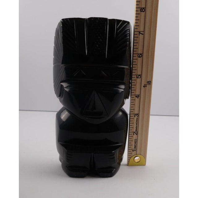 Black Hand-Carved Black Obsidian Figural Sculptures – Set of 3, Modernist Decorative Objects For Sale - Image 8 of 10