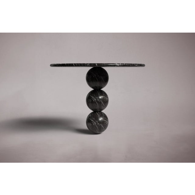 Postmodern Cess Alexander Black Marble Round Dining Table 35.4" For Sale - Image 3 of 4