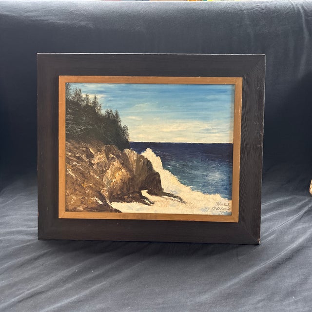 1960s Bar Harbor Seascape ,Oil on Board by Irene O’loughlin For Sale - Image 10 of 10