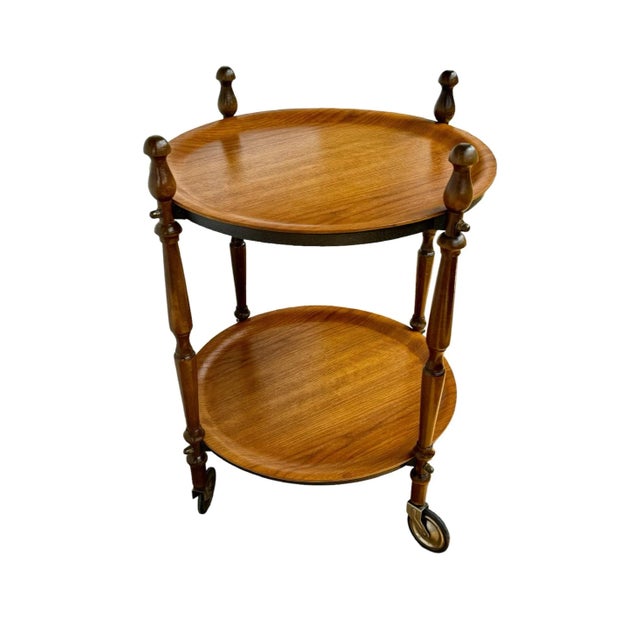 Brown Danish Round Trolley, 1960s For Sale - Image 8 of 9
