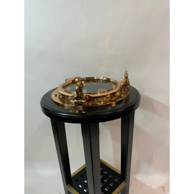 Nautical Solid Brass Ships Porthole Table For Sale - Image 3 of 7