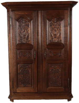 18 Century Baroque Louis XVI French Cabinet with Carvings, 1780s