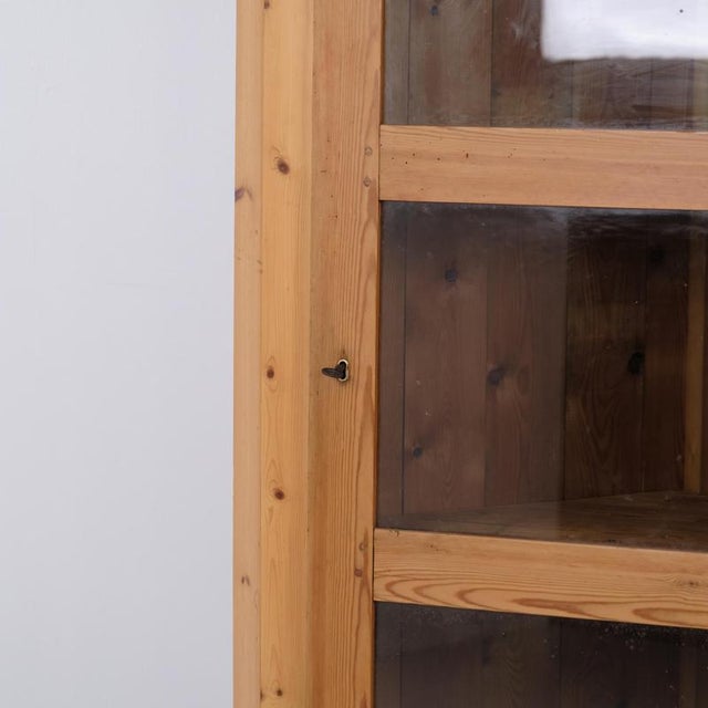 Wood Antique Pine Corner Cabinet with Glass Door, 1890s For Sale - Image 7 of 10