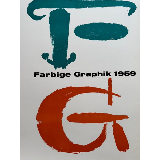 Original 1959 exhibition poster from the renowned Kestner Gesellschaft in Hannover, one of Germany’s important centres for...