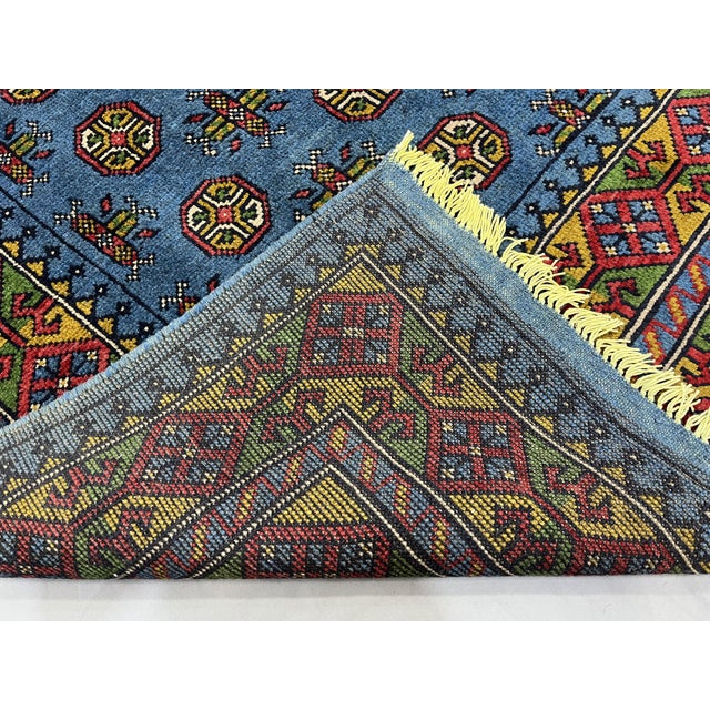 5'1" X 6'5" Blue Turkmen Mori Gul Geometric Rug For Sale - Image 17 of 17