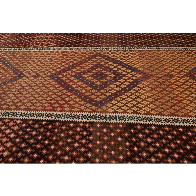 Mid-20th Century Vintage Persian Kilim Wool Rug For Sale - Image 10 of 13