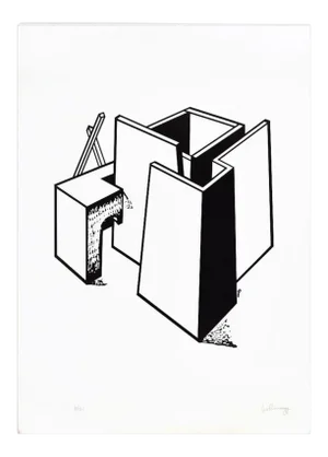 Architectural Construction - Original Lithograph by Ivo Pannaggi - 1975 ca. 1975 ca.