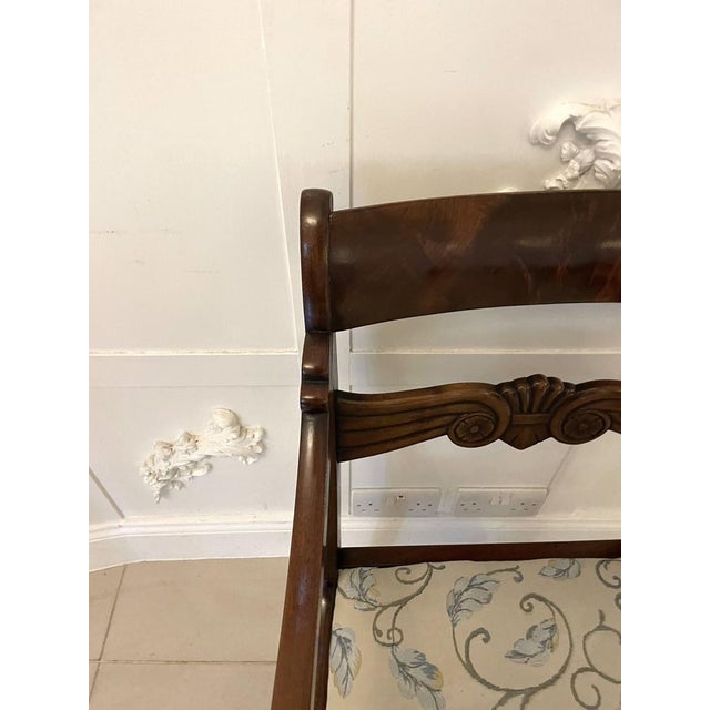 Set of Regency Figured Mahogany Desk Carver Chairs, 1830s For Sale - Image 10 of 13