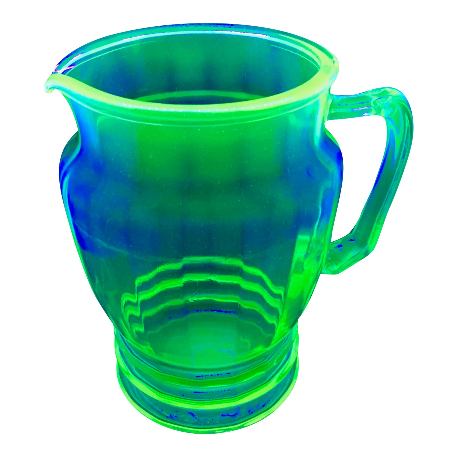 Anchor Hocking Green Uranium Glass Pitcher Chairish