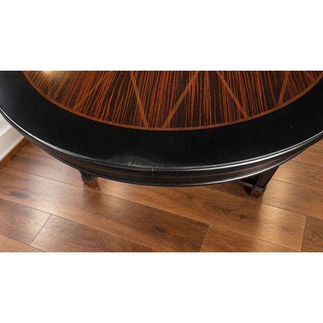 Late 20th Century Neoclassical Zebrawood Inlaid Ebonized Dining Table, Attributed to Ralph Lauren for Henredon For Sale - Image 10 of 18