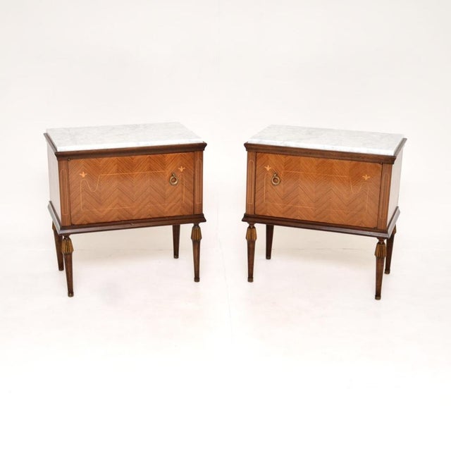 Vintage Italian Marble Top Bedside Cabinets, 1950s, Set of 2 For Sale - Image 12 of 12