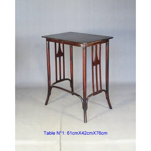 Complete set of Kohn nesting cups No. 958 A in perfect condition, original mahogany stain* and French polished with...