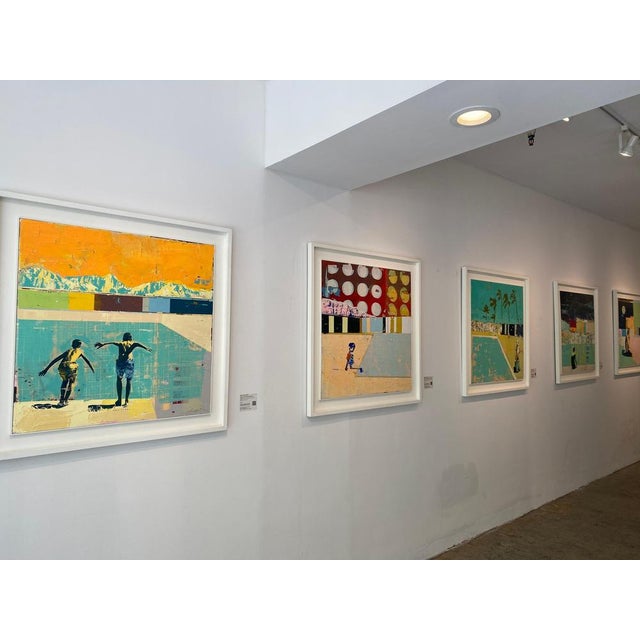 Contemporary Dan Parry-Jones, Swimmer with Orange Armbands, 2025, Mixed Media For Sale - Image 3 of 11