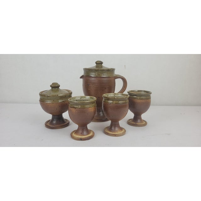 Stoneware Coffee Pot by Pierre Digan & Janet Stedman, 1970s, Set of 5 For Sale - Image 14 of 14