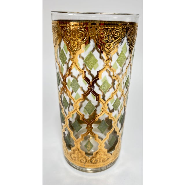 1960s Culver LTD Highball Glasses 22 K Gold Valencia Design For Sale - Image 14 of 18