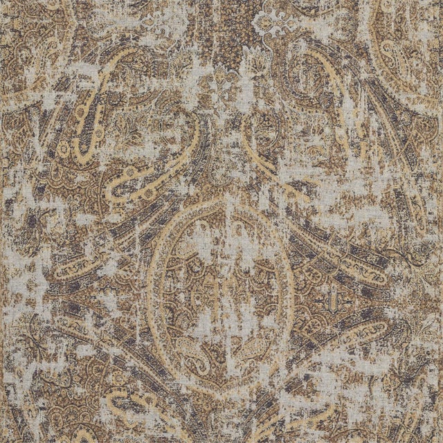 Zoffany Elswick Paisley Fabric in Blue Umber - a Sample For Sale